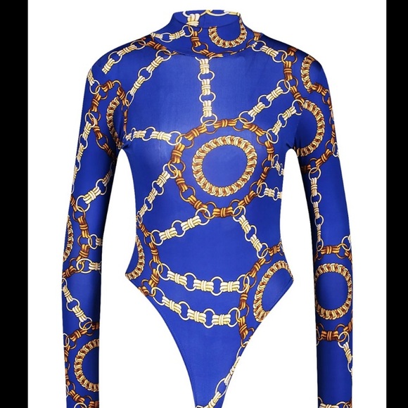 Boohoo Chain Print Bodysuit - Picture 9 of 9